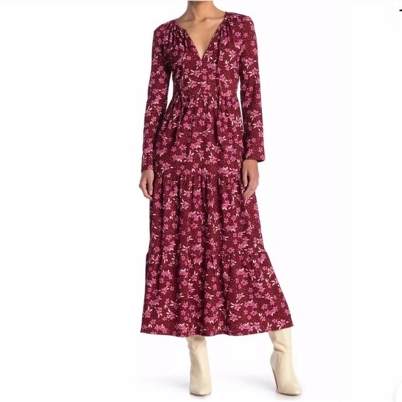 Free People Dresses & Skirts - Free People Red Tiers Floral Maxi Dress